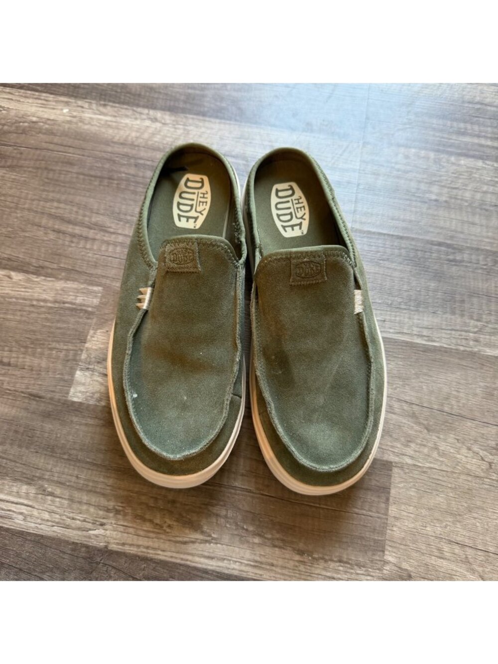 Hey Dude Womens Austin Lift Classic Slip-On Shoes W10 Green Lightweight Casual